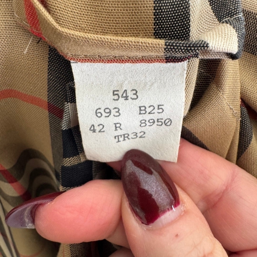 Men's Burberry Olive Trench W Zip Out Wool Lining - Picture 7 of 7